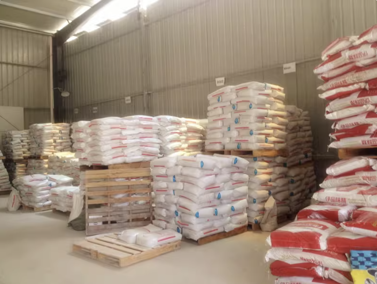 Warehouse and stacked bag inventory